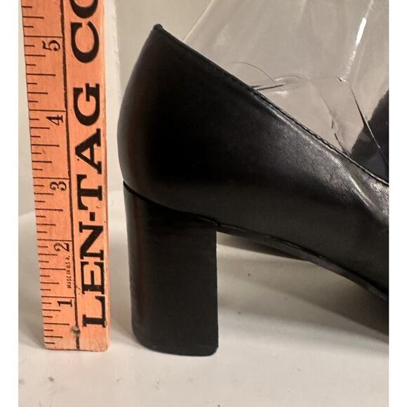 Apostrophe Tanner Black Leather Loafers Chunky Heeled 
 Sz 9 Y2K Academia Witchy - Picture 11 of 16